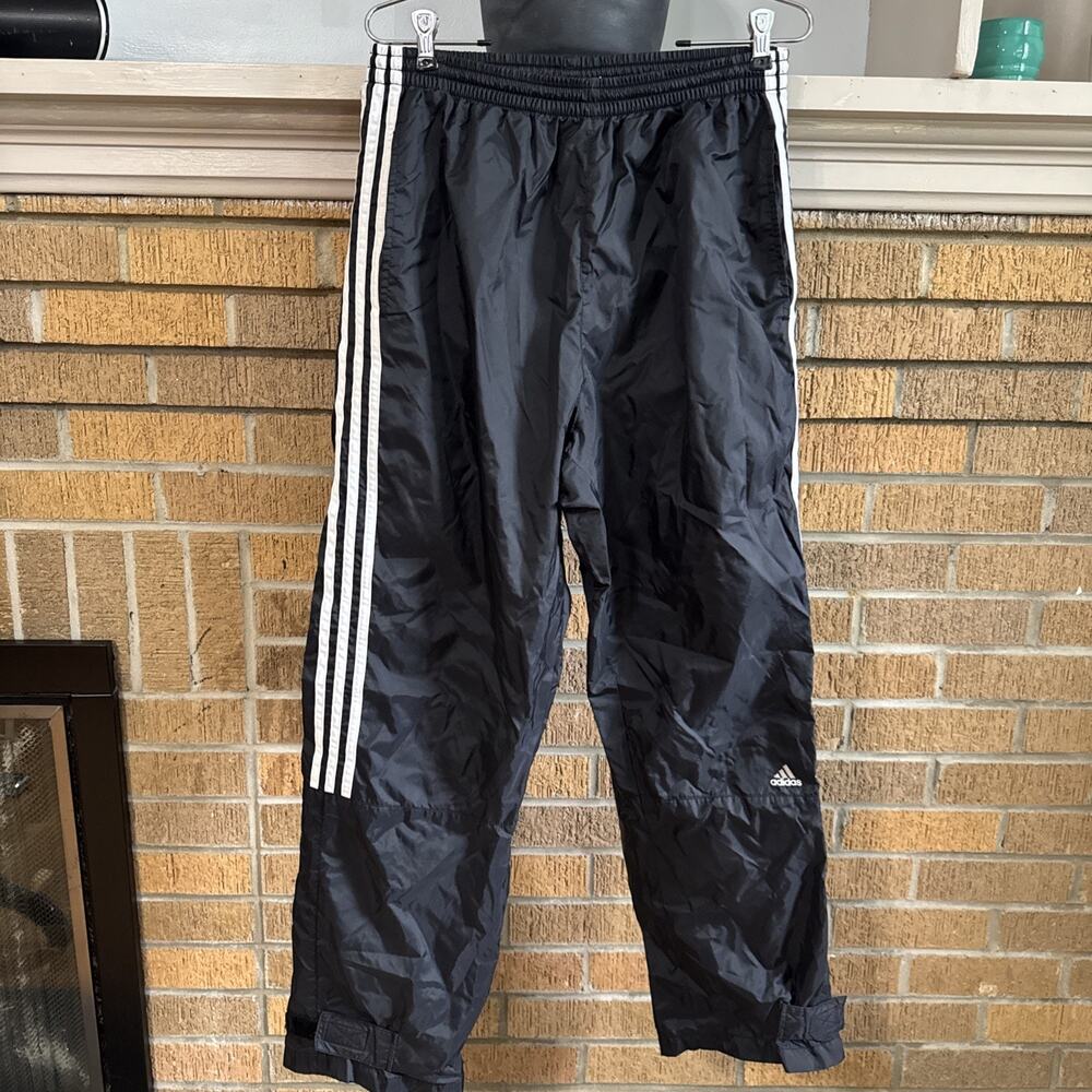 Adidas VTG Y2K 2001 Windbreaker Track Pants Mens L 3 Stripe Nylon Casual Adjust